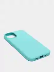 Бирюзовый чехол для iPhone 13, 13 Pro, 13 Pro Max силиконовый с микрофиброй