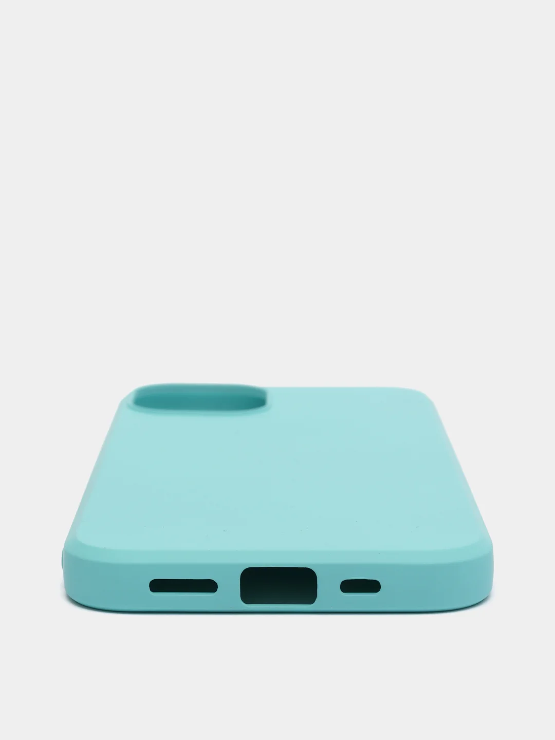 Бирюзовый чехол для iPhone 13, 13 Pro, 13 Pro Max силиконовый с микрофиброй