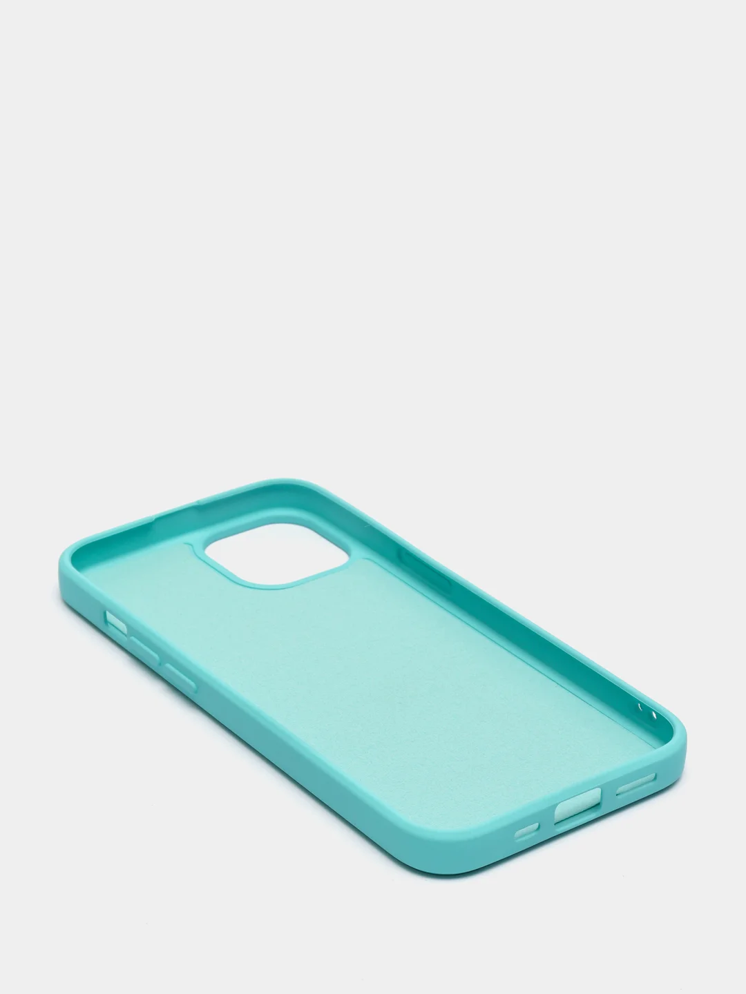 Бирюзовый чехол для iPhone 13, 13 Pro, 13 Pro Max силиконовый с микрофиброй