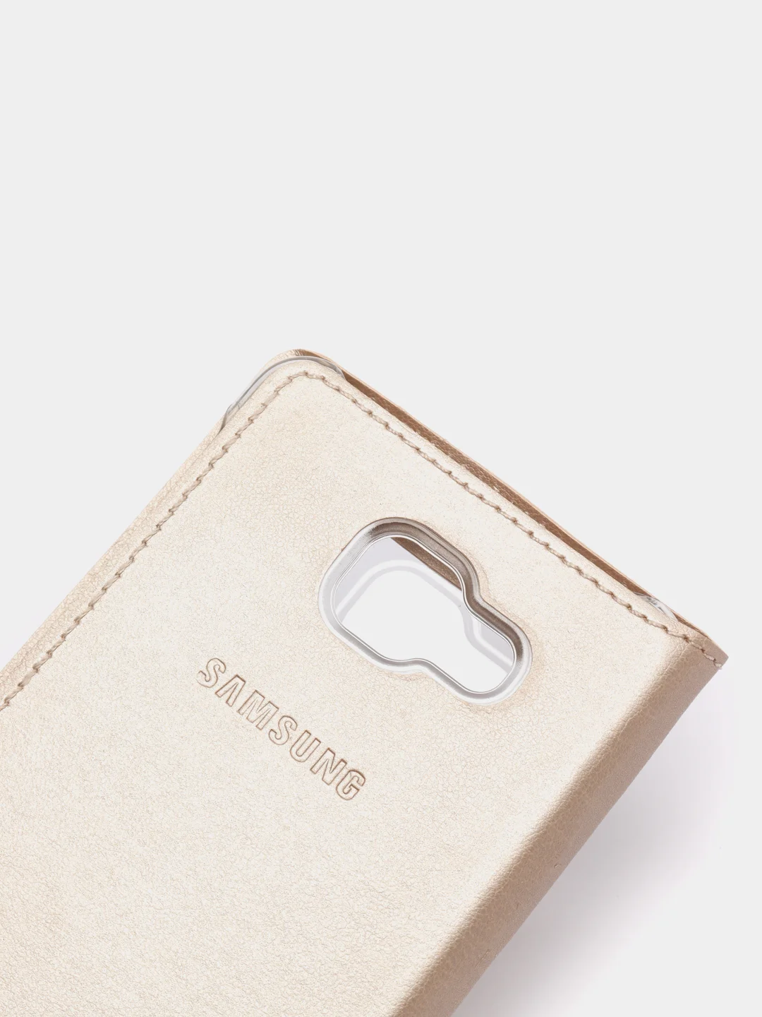 Золотой чехол книжка Samsung Galaxy A7 2016 / SM-A710F, Самсунг Галакси А7 / СМ-А710Ф с окошком