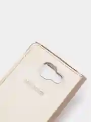 Золотой чехол книжка Samsung Galaxy A7 2016 / SM-A710F, Самсунг Галакси А7 / СМ-А710Ф с окошком