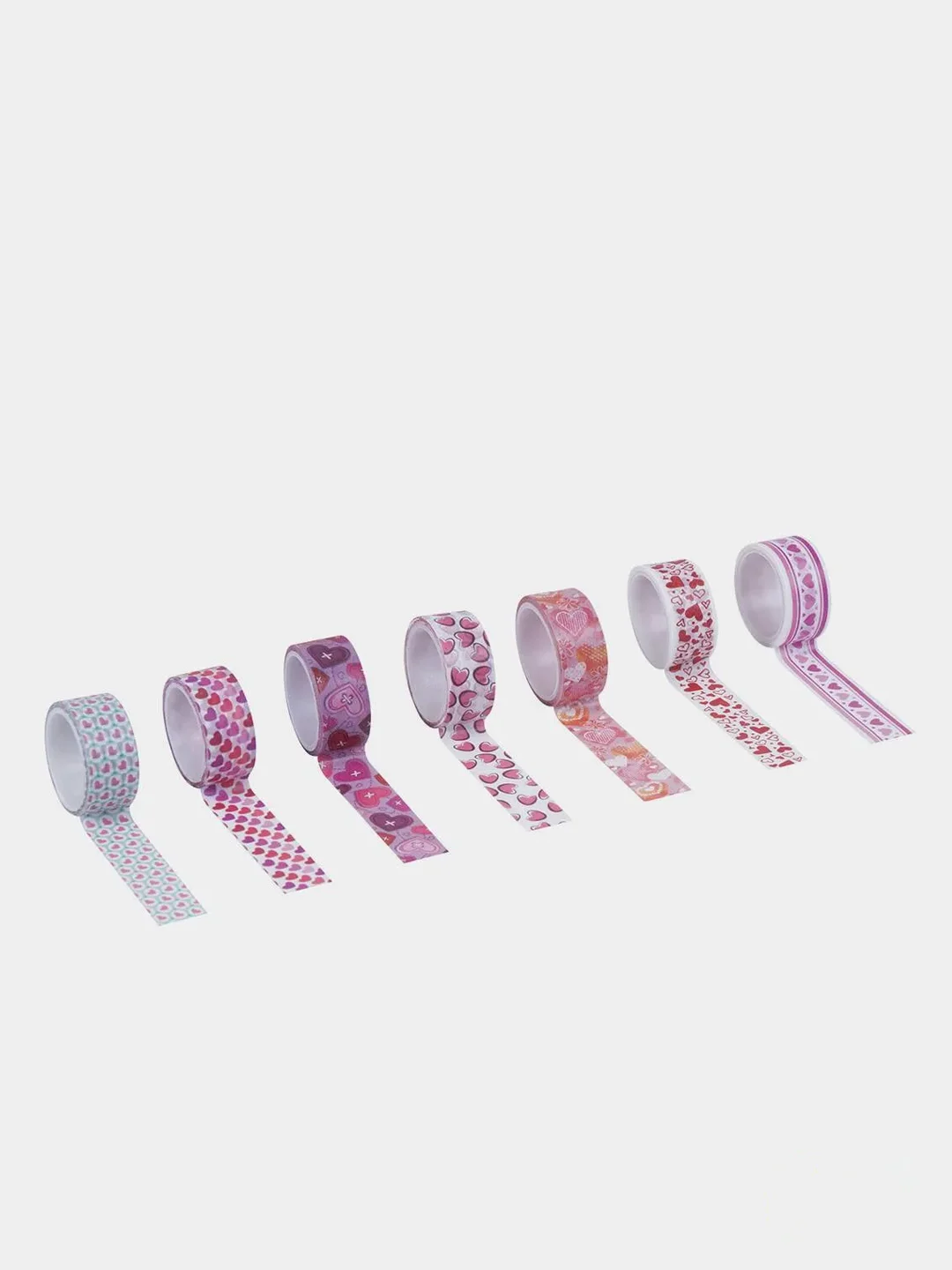 Клейкие WASHI-ленты для декора "Сердца", 0,015 х 3 м, 7 шт
