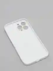 Молочный чехол силиконовый со стеклянной панелью для iPhone 13 Pro Max