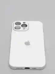 Молочный чехол силиконовый со стеклянной панелью для iPhone 13 Pro Max