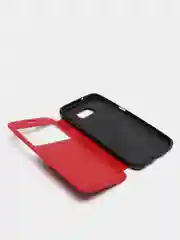 Красный чехол-книга Samsung/Самсунг S7 EDGE,с окном,подставкой