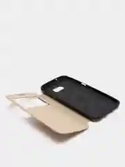 Золотой чехол-книга Samsung/Самсунг S7 EDGE,с окном,подставкой