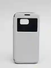 Белый чехол-книга Samsung/Самсунг S7 EDGE,с окном,подставкой