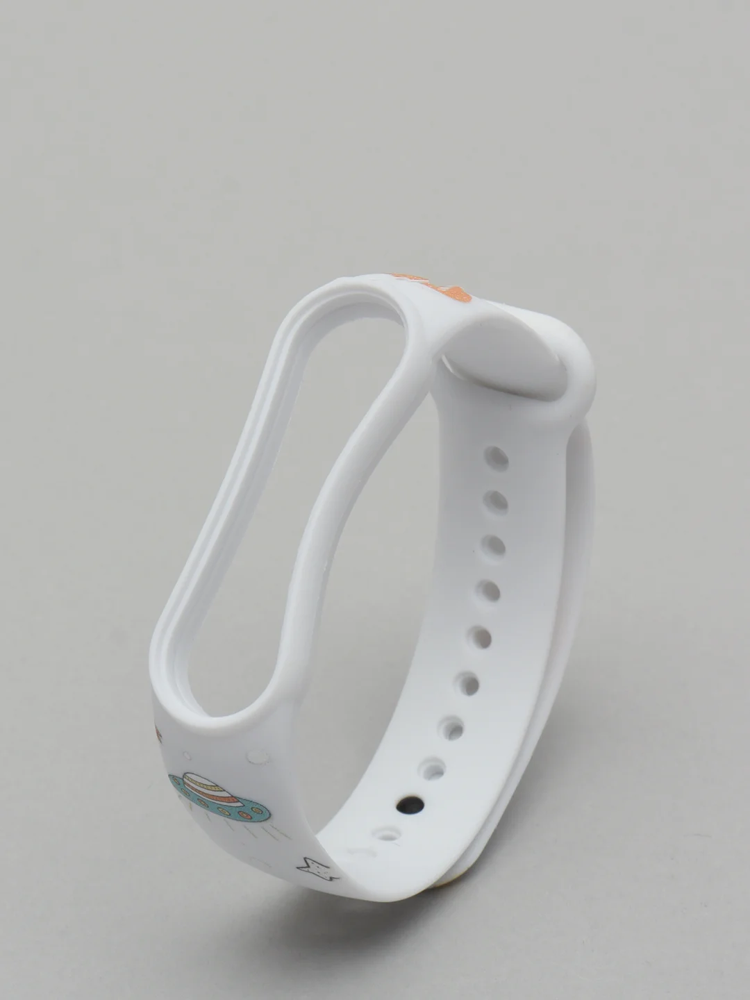 Белый ремешок Mi Band 5 / Mi Band 6, с рисунком, силиконовый