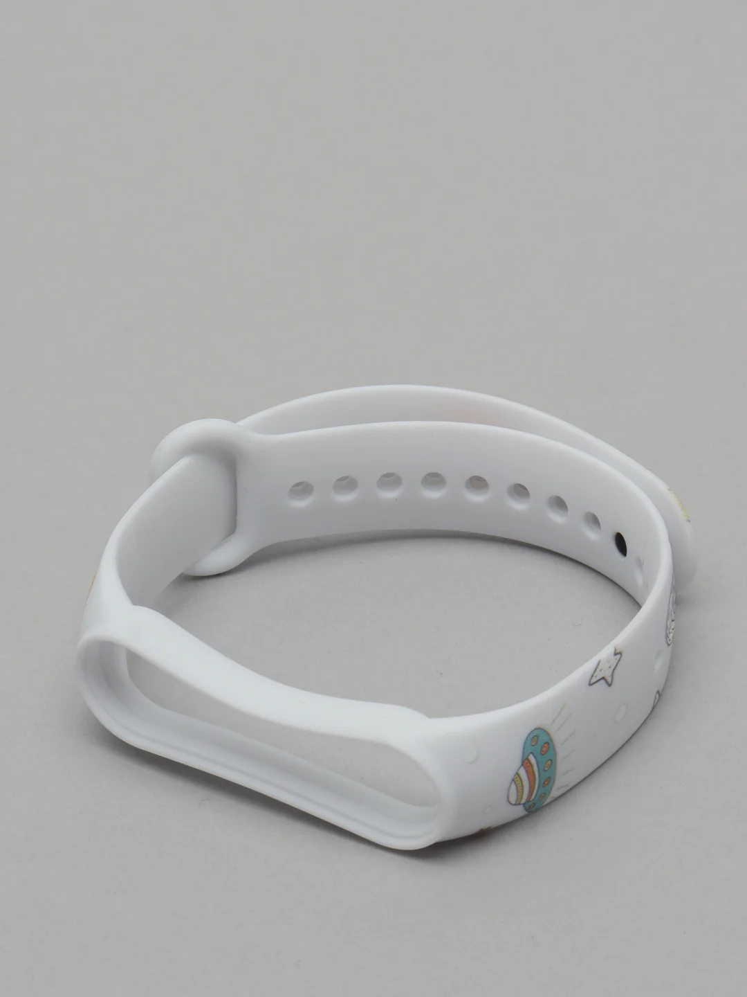 Белый ремешок Mi Band 5 / Mi Band 6, с рисунком, силиконовый