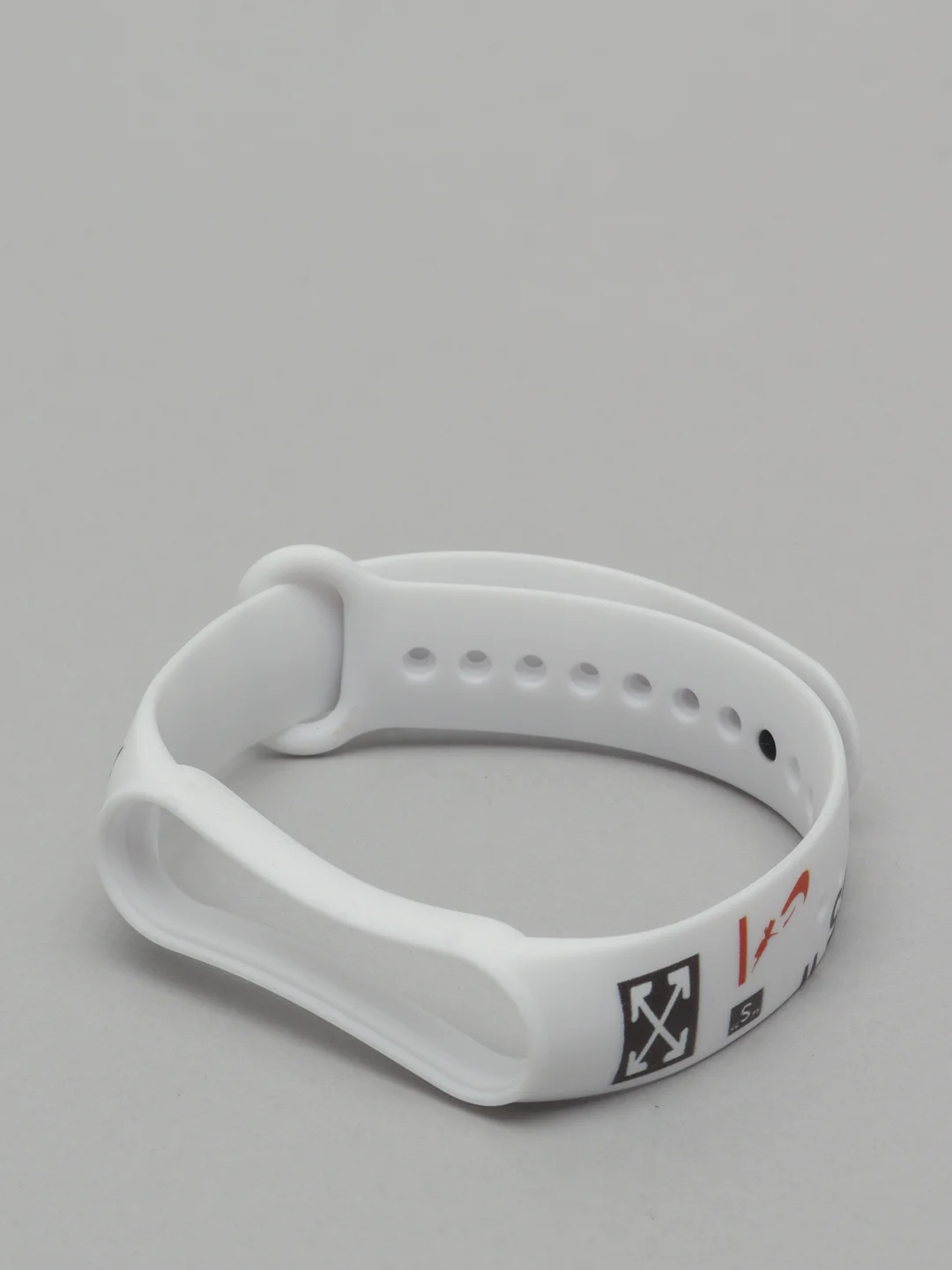 Бежевый меланж ремешок Mi Band 5 / Mi Band 6, с рисунком, силиконовый