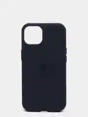Темно-синий чехол для iPhone 13 Silicone Case закрытый низ с логотипом