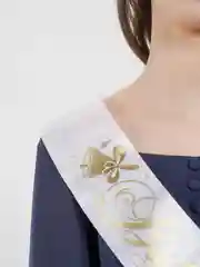 Белый лента "Выпускник 9 класс", атлас