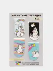Черный закладки магнитные  пони и единорог, в наборе 4 закладки