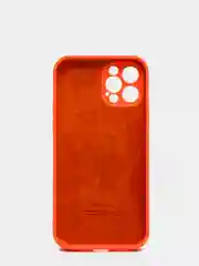 Оранжевый силиконовый чехол iPhone 12 Pro, Silicone Case, с закрытым низом и защитой камеры
