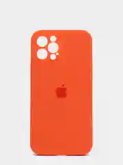 Оранжевый силиконовый чехол iPhone 12 Pro, Silicone Case, с закрытым низом и защитой камеры