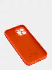 Оранжевый силиконовый чехол iPhone 12 Pro, Silicone Case, с закрытым низом и защитой камеры