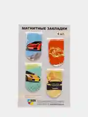 Молочный закладки магнитные "Спорт и машины", в наборе 4 закладки