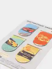 Молочный закладки магнитные "Спорт и машины", в наборе 4 закладки