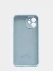 Небесно-голубой силиконовый чехол iPhone 12, Silicone Case, с закрытым низом и защитой камеры