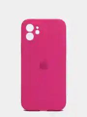 Вишнёвый силиконовый чехол iPhone 12, Silicone Case, с закрытым низом и защитой камеры