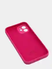 Вишнёвый силиконовый чехол iPhone 12, Silicone Case, с закрытым низом и защитой камеры