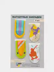 Прозрачный закладки магнитные "Спорт и машины", в наборе 4 закладки