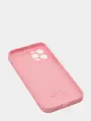 Розовый силиконовый чехол iPhone 12 Pro, Silicone Case, с закрытым низом и защитой камеры