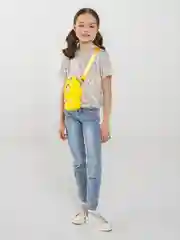 Сумка для девочки, из силикона, с ремешком, желтая, 20 см