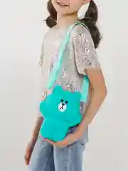 Сумка для девочки, из силикона, с ремешком, 20 см, бирюзовая