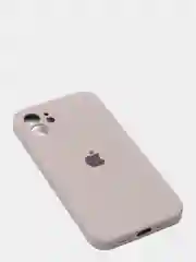 Бежевый силиконовый чехол iPhone 12, Silicone Case, с закрытым низом и защитой камеры