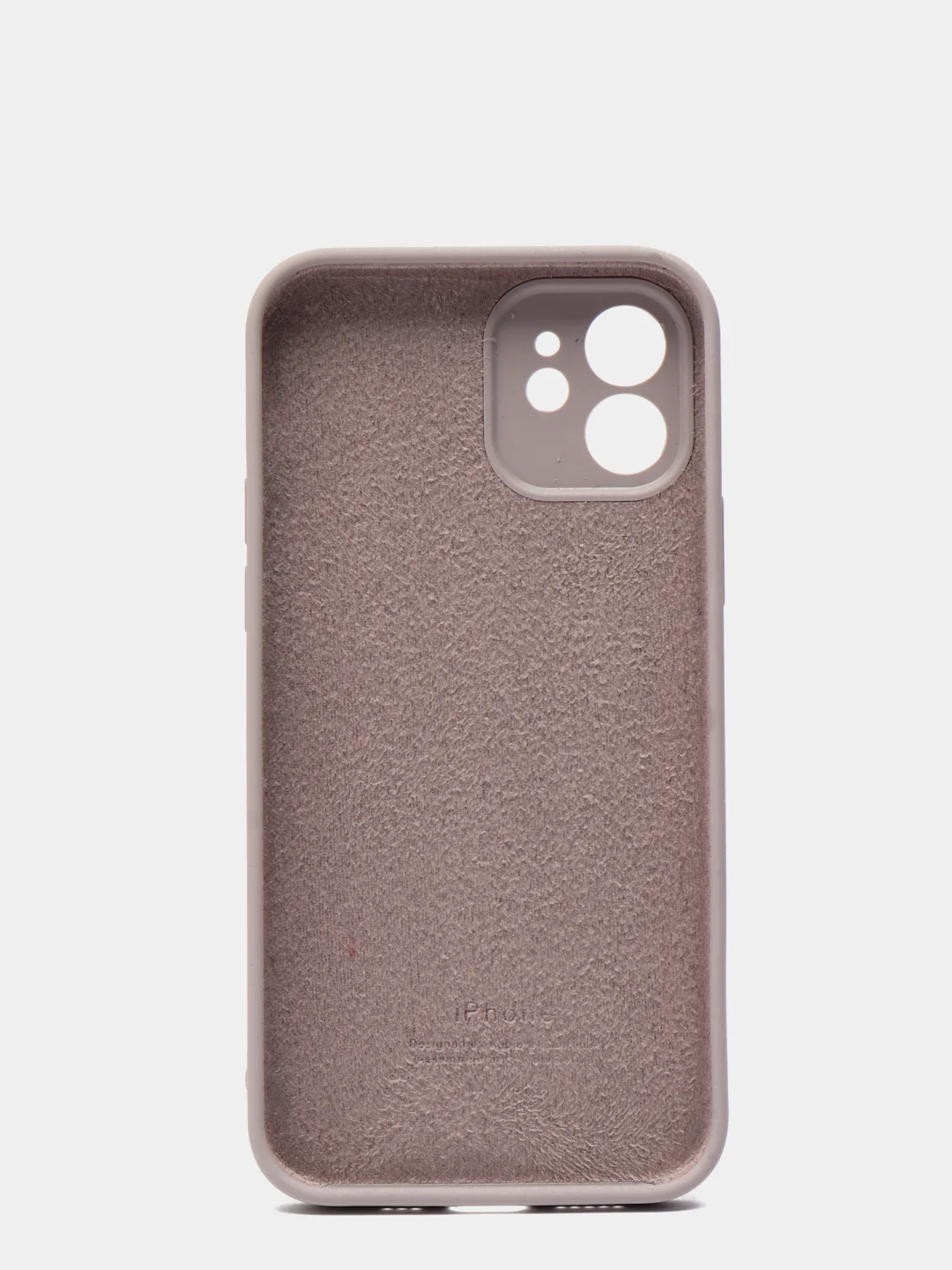 Бежевый силиконовый чехол iPhone 12, Silicone Case, с закрытым низом и защитой камеры