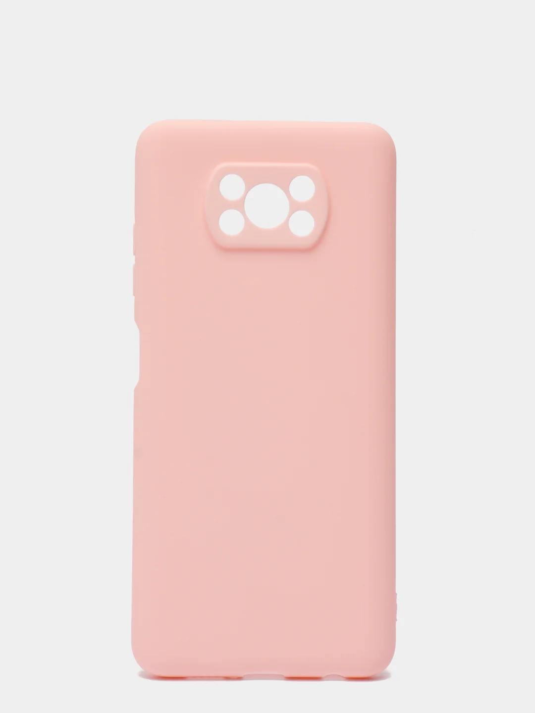 Розовый силиконовый чехол Xiaomi Poco X3 / Poco X3 Pro, однотонный, с защитой камеры