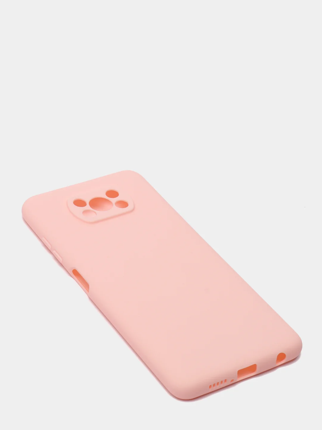 Розовый силиконовый чехол Xiaomi Poco X3 / Poco X3 Pro, однотонный, с защитой камеры