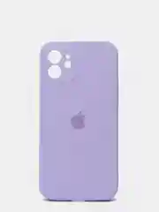 Лавандовый силиконовый чехол iPhone 12, Silicone Case, с закрытым низом и защитой камеры