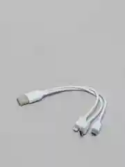 Белый кабель Lightning, Type-C, Micro USB 3в1
