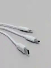 Белый кабель Lightning, Type-C, Micro USB 3в1