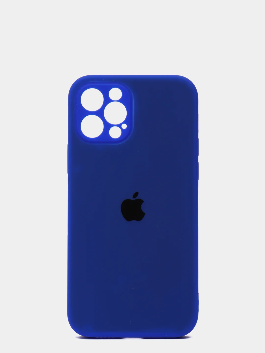 Темно-синий силиконовый чехол iPhone 12 Pro, Silicone Case, с закрытым низом и защитой камеры