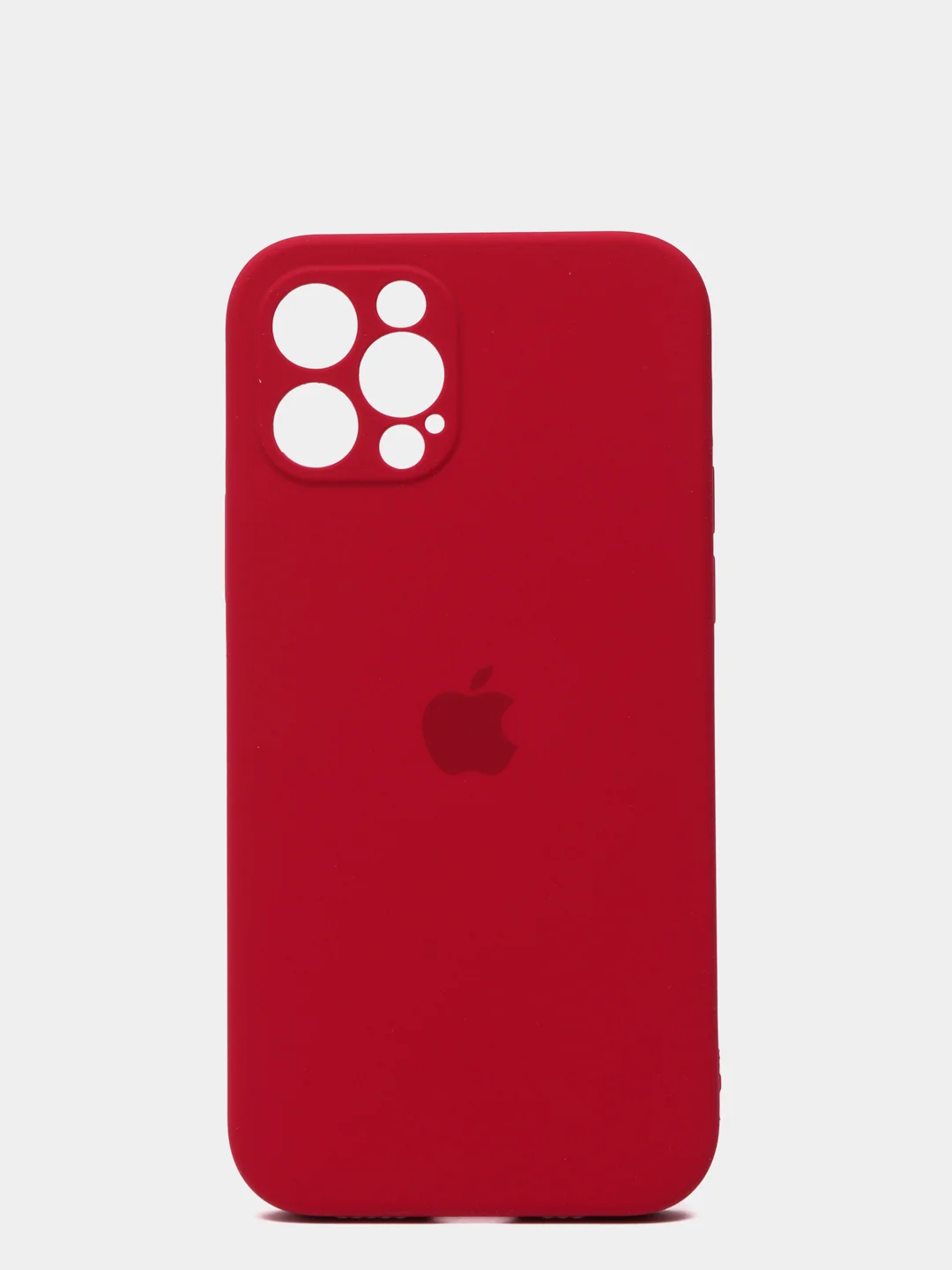 Бордовый силиконовый чехол iPhone 12 Pro, Silicone Case, с закрытым низом и защитой камеры