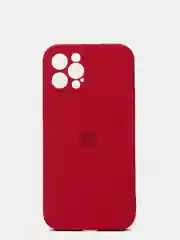 Бордовый силиконовый чехол iPhone 12 Pro, Silicone Case, с закрытым низом и защитой камеры