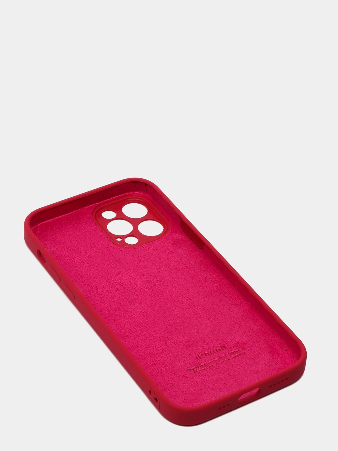 Бордовый силиконовый чехол iPhone 12 Pro, Silicone Case, с закрытым низом и защитой камеры