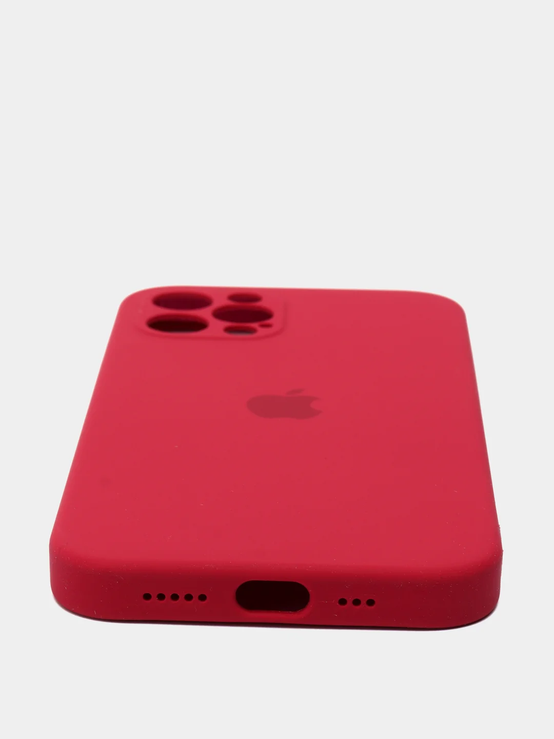 Бордовый силиконовый чехол iPhone 12 Pro, Silicone Case, с закрытым низом и защитой камеры