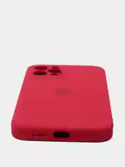 Бордовый силиконовый чехол iPhone 12 Pro, Silicone Case, с закрытым низом и защитой камеры