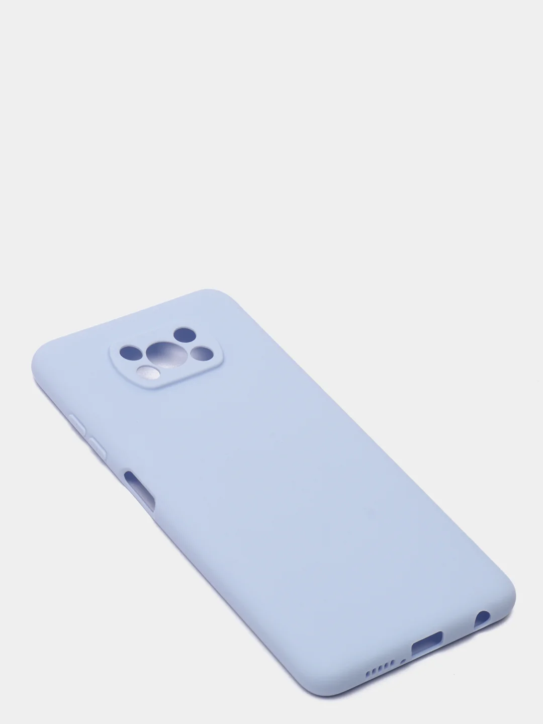 Небесно-голубой силиконовый чехол Xiaomi Poco X3 / Poco X3 Pro, однотонный, с защитой камеры