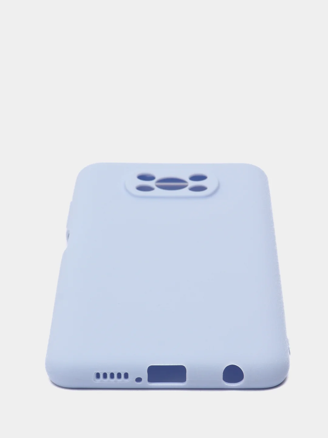 Небесно-голубой силиконовый чехол Xiaomi Poco X3 / Poco X3 Pro, однотонный, с защитой камеры