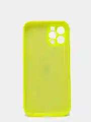 Лимонный силиконовый чехол iPhone 12 Pro, Silicone Case, с закрытым низом и защитой камеры