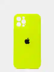 Лимонный силиконовый чехол iPhone 12 Pro, Silicone Case, с закрытым низом и защитой камеры