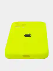 Лимонный силиконовый чехол iPhone 12 Pro, Silicone Case, с закрытым низом и защитой камеры