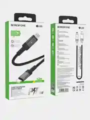 Черный usb-кабель BOROFONE BU30 Lightning / Type-C-Lightning, для Android и Apple iPhone