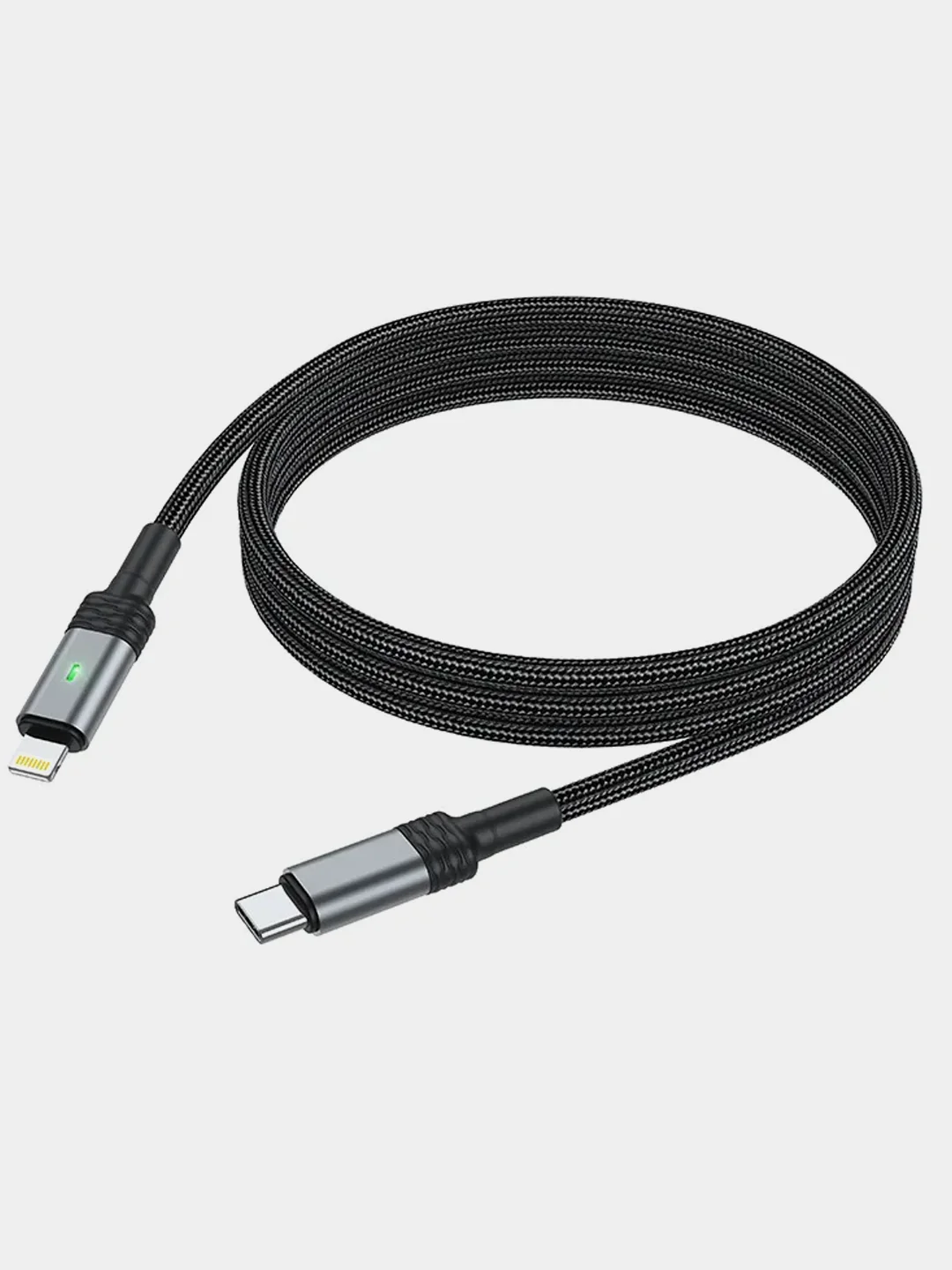 Черный usb-кабель BOROFONE BU30 Lightning / Type-C-Lightning, для Android и Apple iPhone