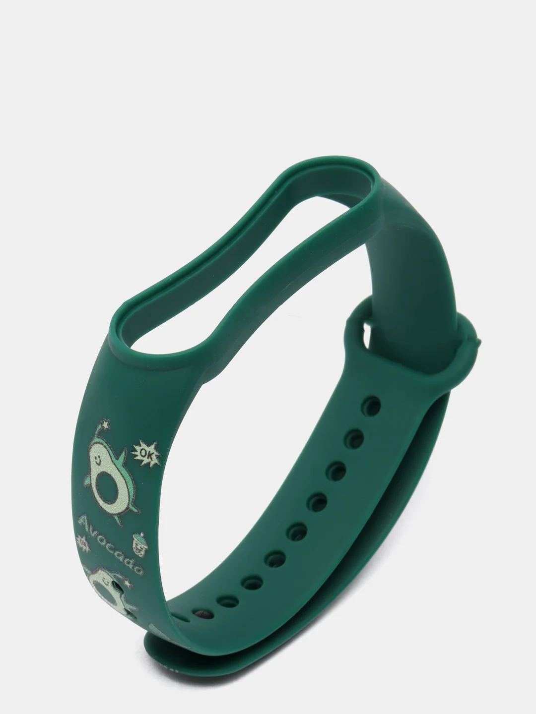 Зеленый ремешок Mi Band 5 / Mi Band 6, с рисунком, силиконовый